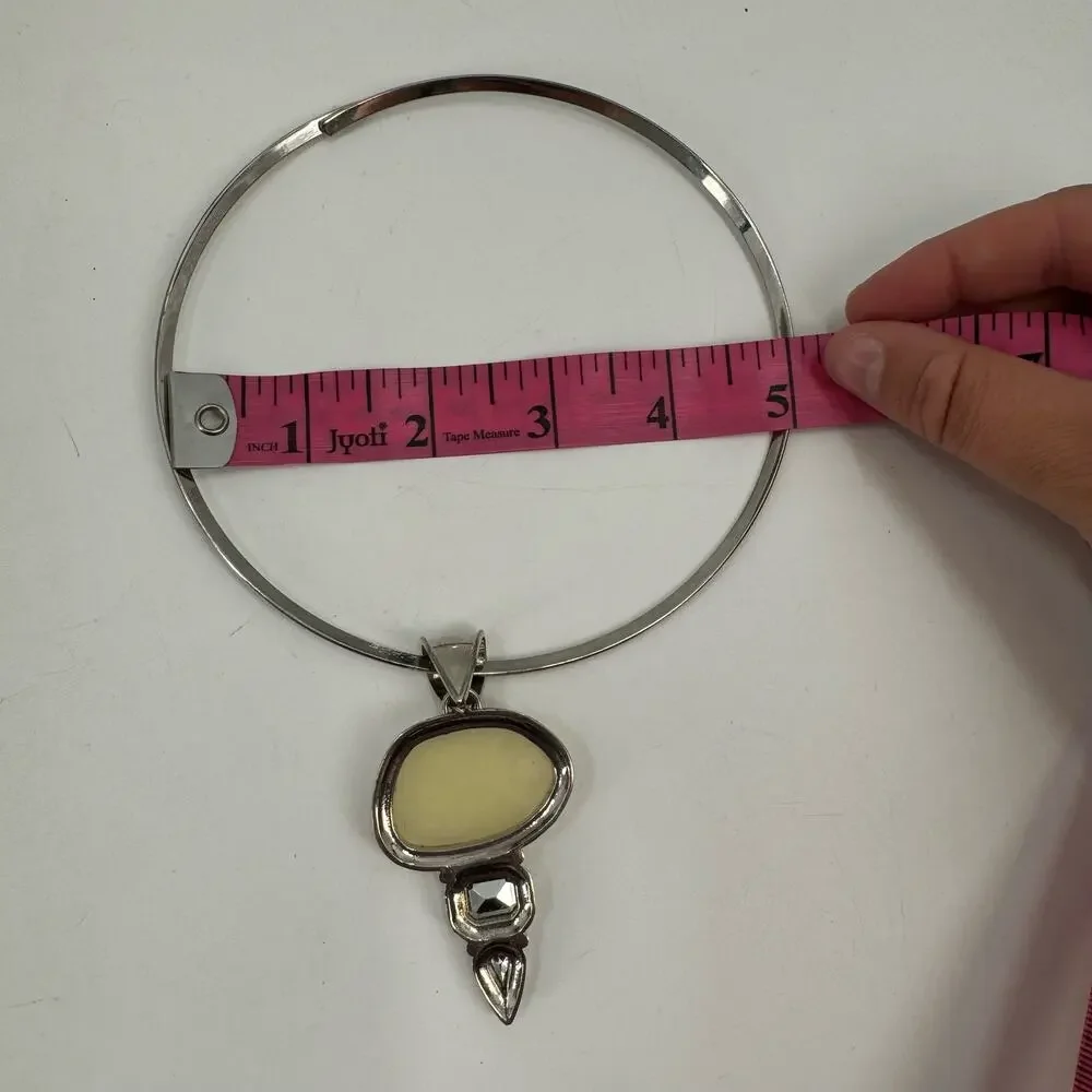 Silver plated Faux stone Choker necklace